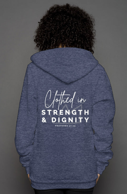 Clothed in Strength & Dignity | 'Zip Hoody'