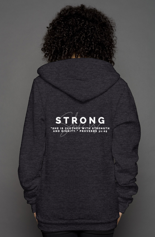 She Is | STRONG | 'Zip Hoody'