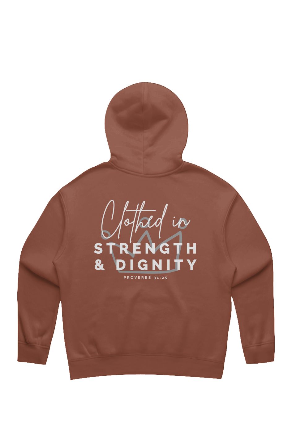 She Is | Clothed in Strength & Dignity | Relaxed Hoodie (back design)
