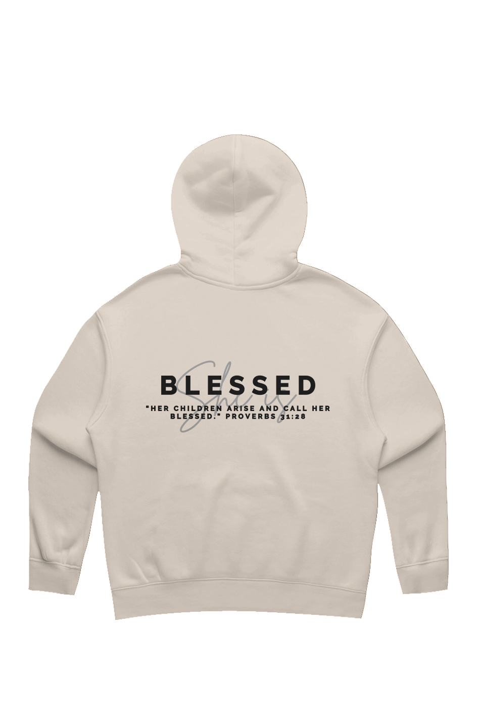 She Is | BLESSED | Relaxed Hoodie (back design)