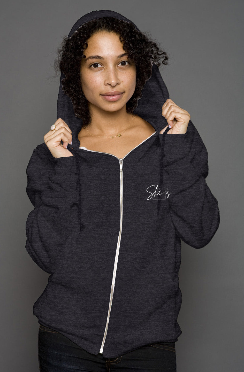She Is | STRONG | 'Zip Hoody'