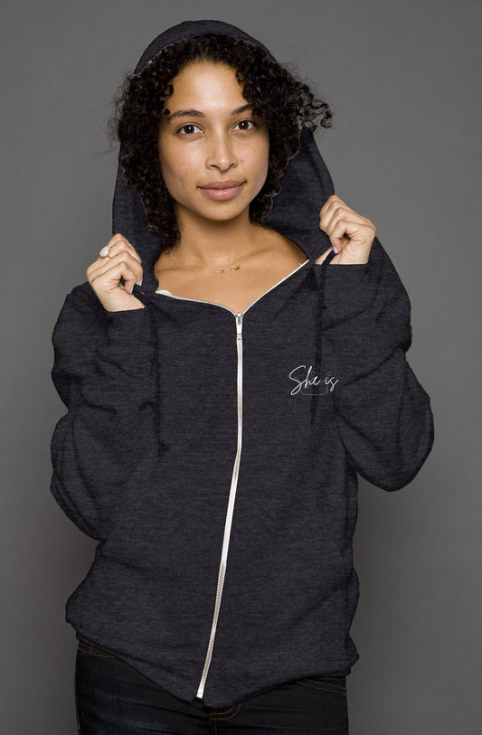 She Is | STRONG | 'Zip Hoody'