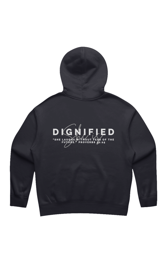 She Is | DIGNIFIED | Relaxed Hoodie (back design)