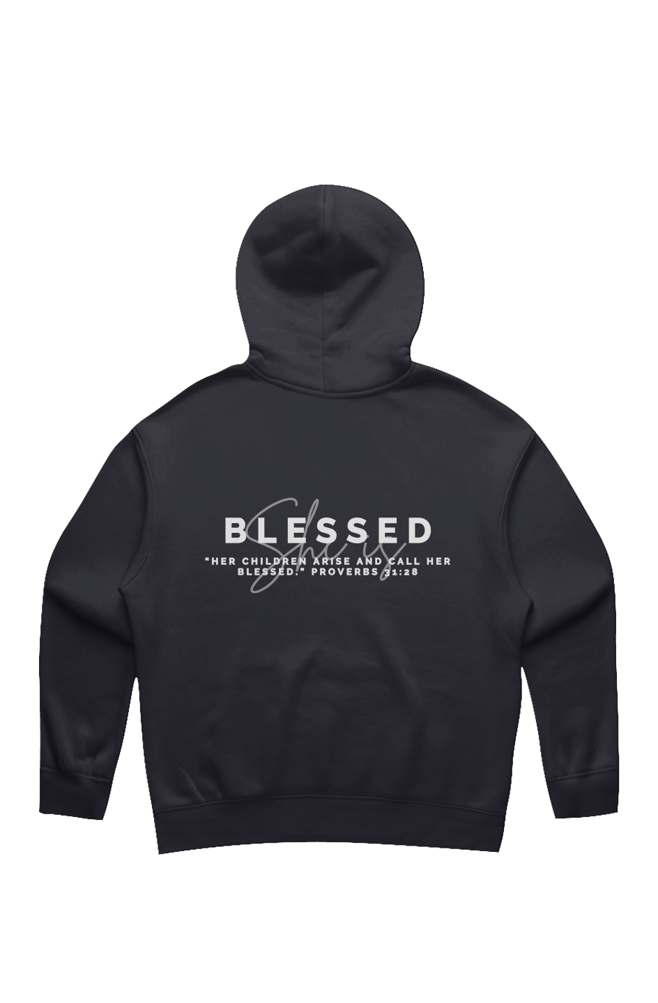 She Is | BLESSED | Relaxed Hoodie (back design)