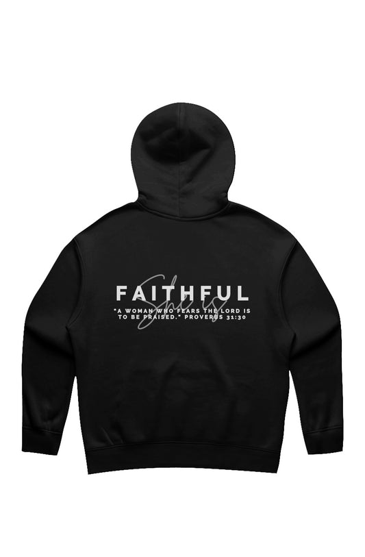 She Is | FAITHFUL | Relaxed Hoodie (back design)