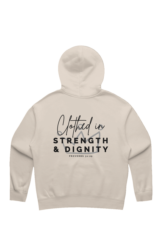 Clothed in Strength & Dignity | Relaxed Hoodie (back design)