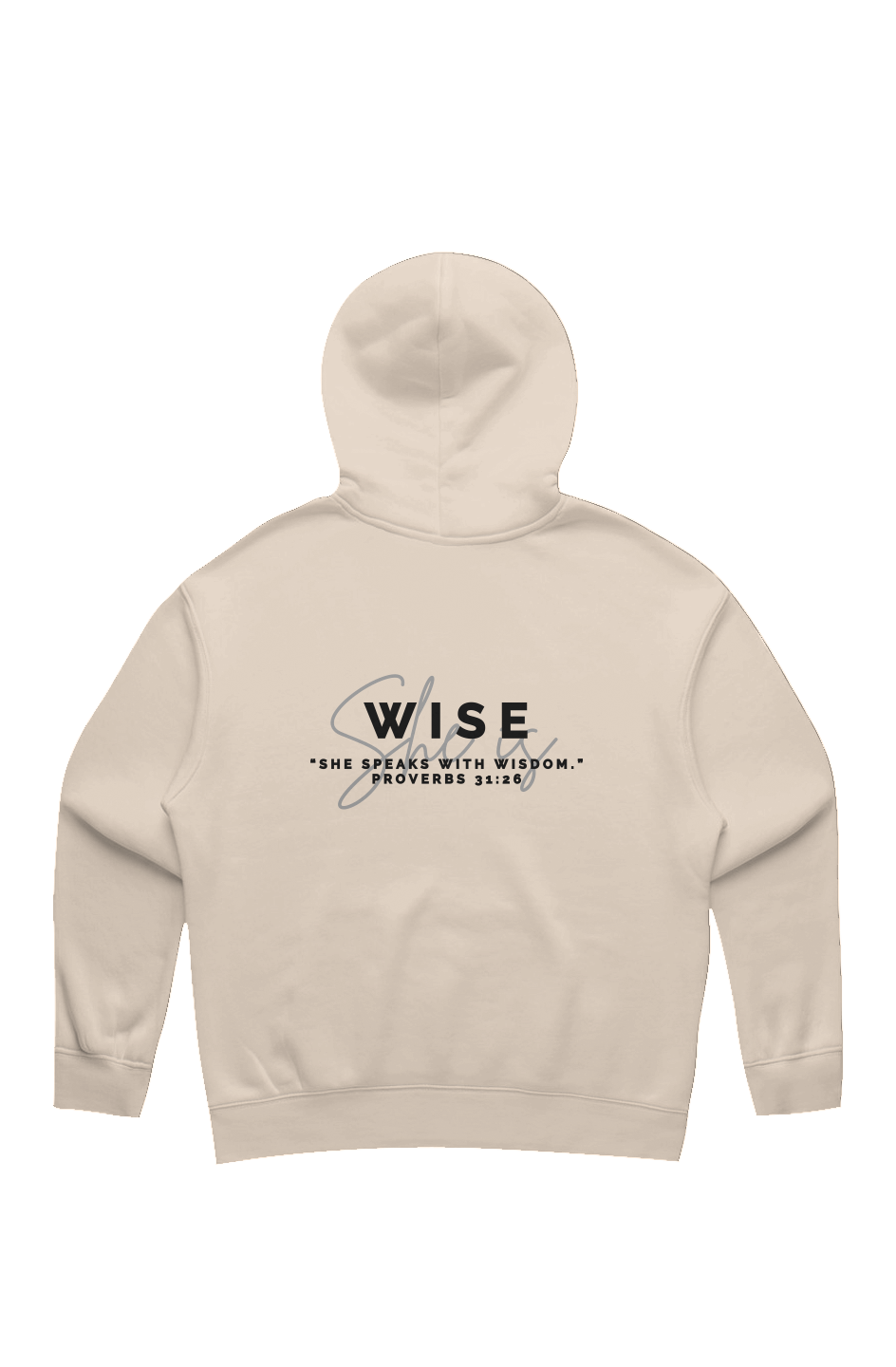 She Is | WISE | Relaxed Hoodie (back design)