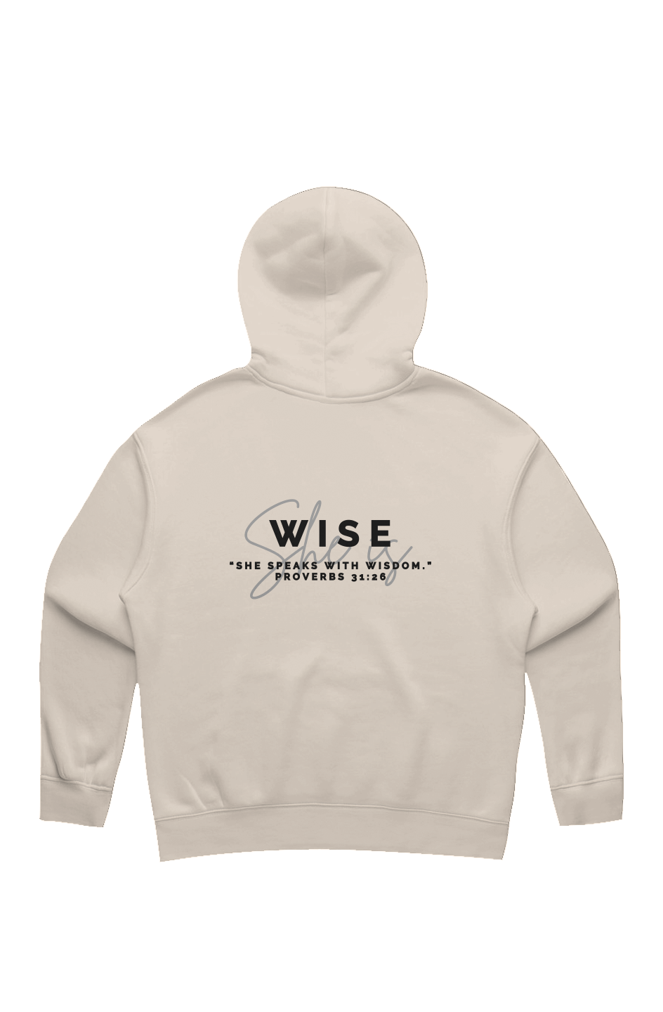 She Is | WISE | Relaxed Hoodie (back design)