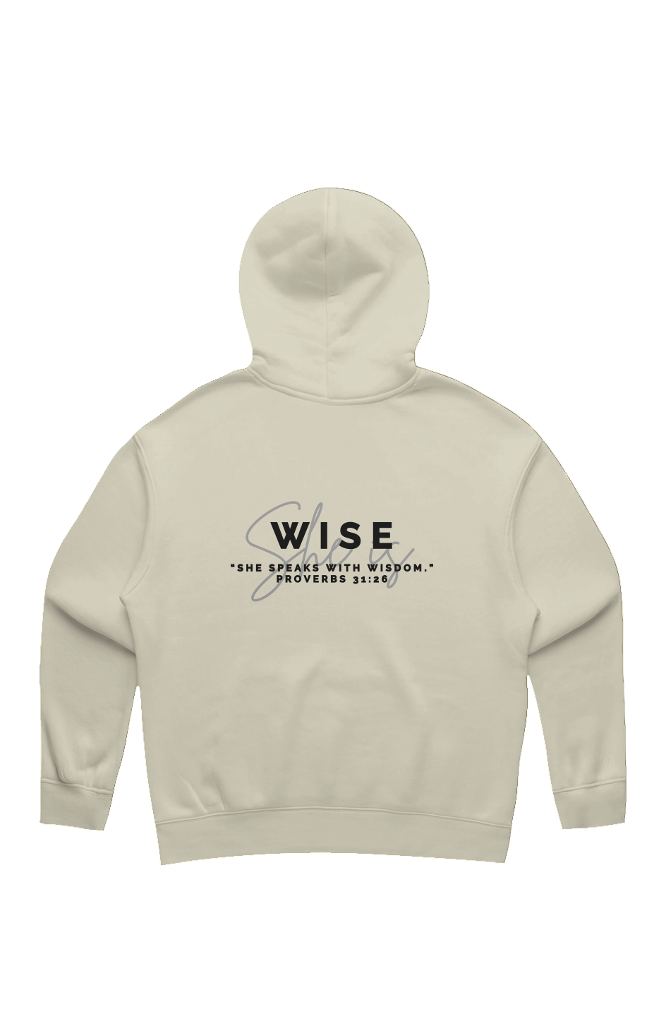 She Is | WISE | Relaxed Hoodie (back design)