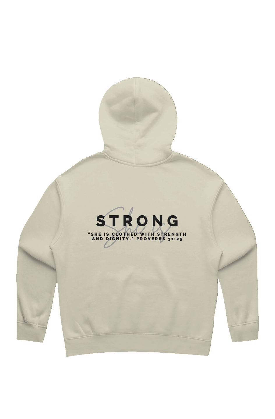 She Is | STRONG | Relaxed Hoodie (back design)