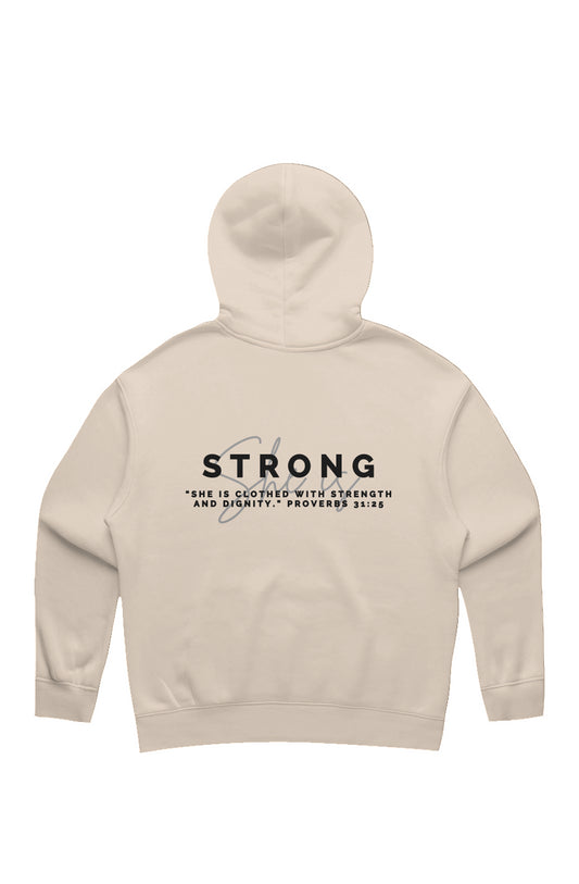 She Is | STRONG | Relaxed Hoodie (back design)